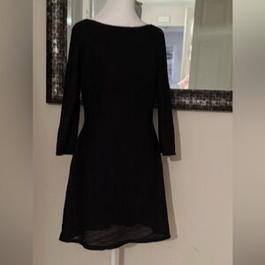 Gianni Bini Size Small Black Long Sleeve Sheer Overlay Dress